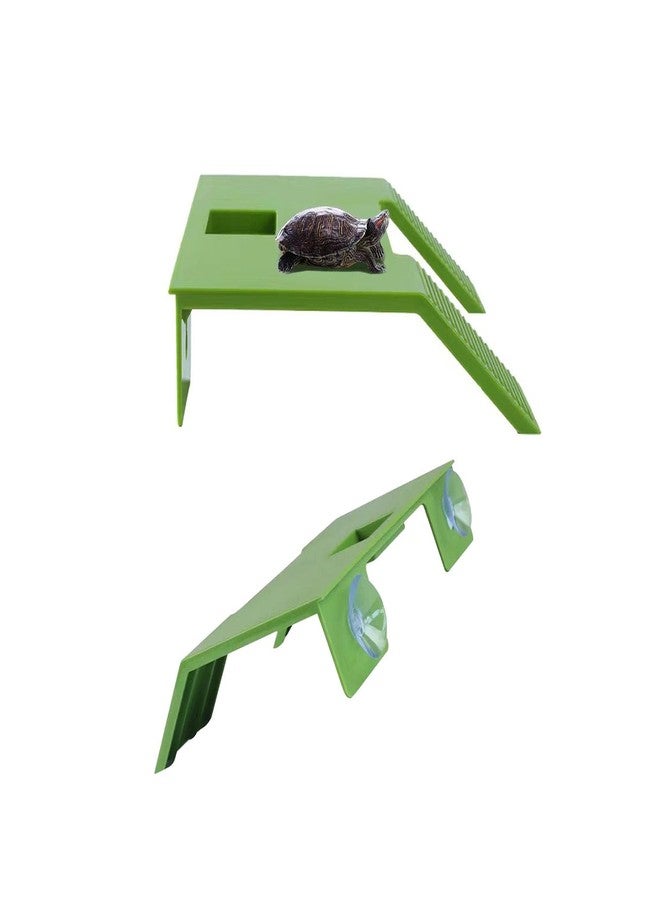 YCSSSD Turtle Basking Platform, Turtle Tank Decoration Accessories, Amphibian Pet Climbing Ladder Ramp Resting Terrace Deck, Green - Image 1
